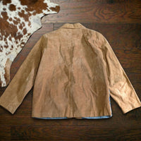 Vintage Cedar Canyon Suede Leather Southwestern Knit Button Jacket Size M