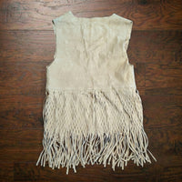 Vintage Y2K Charlotte Russe Genuine Suede Fringe Vest Size S