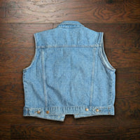 Vintage 1990s Bill Blass Light Wash Denim Vest Unisex Size M