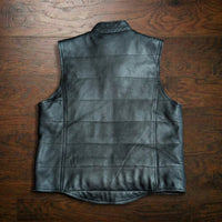 Vintage 1990s Arizona Jean Company Genuine Leather Quilted Vest Size M