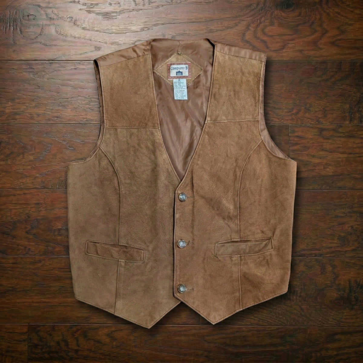 Vintage 1980s Company B Genuine Suede Star Button Western Vest Size M