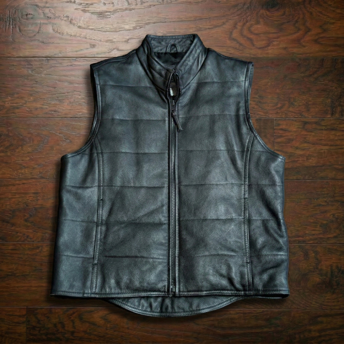 Vintage 1990s Arizona Jean Company Genuine Leather Quilted Vest Size M