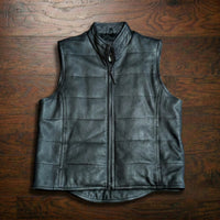Vintage 1990s Arizona Jean Company Genuine Leather Quilted Vest Size M