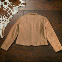 Y2K Vintage Rod's Studded Brown Suede Leather Jacket Size L (Fits M)