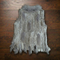 Vintage Y2K Victoria el Genuine Rabbit Fur Fringe Vest Fits M