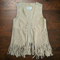 Vintage Y2K Charlotte Russe Genuine Suede Fringe Vest Size S