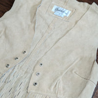 Vintage Y2K Charlotte Russe Genuine Suede Fringe Vest Size S