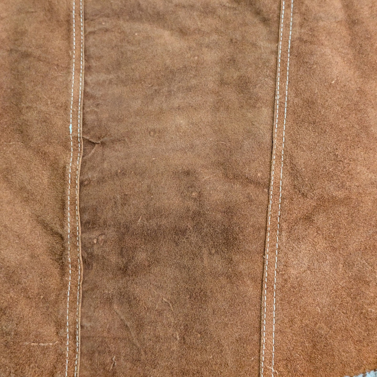 Vintage 1970s Genuine Suede Leather Sherpa Lined Western Vest Size L