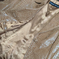 Vintage 1990s Pamela McCoy Genuine Leather Snakeskin Print Blazer Size XS