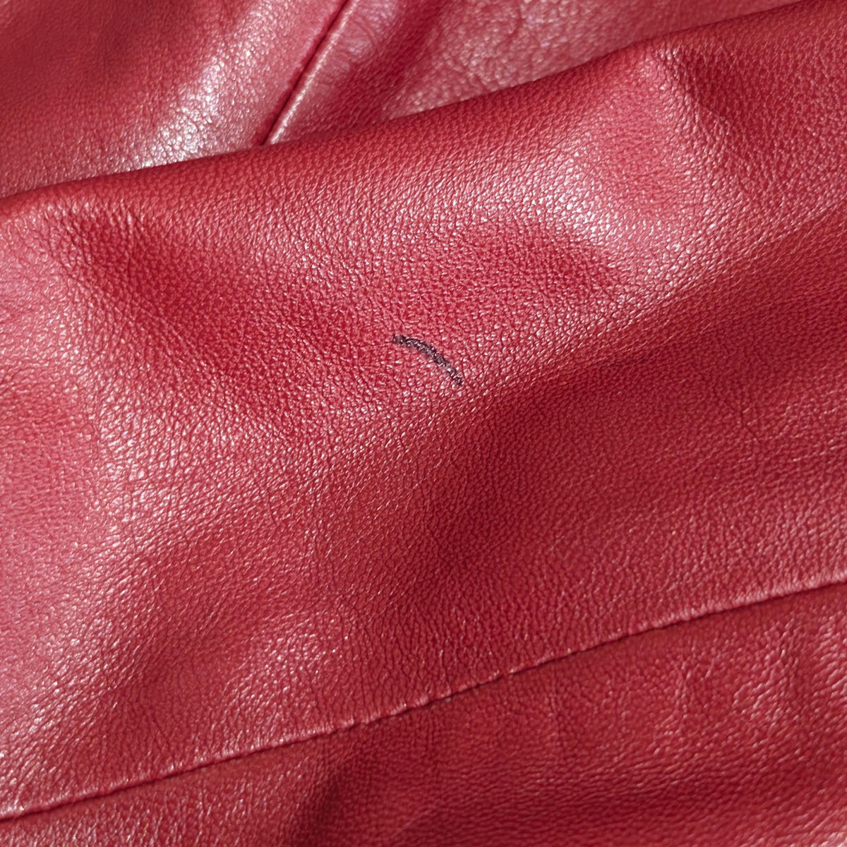 Red Leather Asymmetrical Jacket Size 4 (Fits S)
