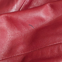 Red Leather Asymmetrical Jacket Size 4 (Fits S)