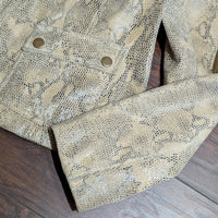 Alfani Genuine Leather Snakeskin Print Zip Jacket Size P (Fits PS)