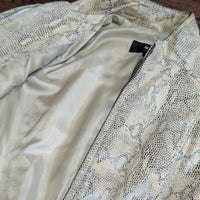 Alfani Genuine Leather Snakeskin Print Zip Jacket Size P (Fits PS)