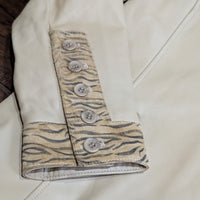 Vintage 1990s Pamela McCoy Leather Tiger Print Trim Jacket Size S