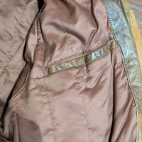 Vintage Oversized 1980s Out of Bounds Distressed Leather Bomber Jacket Size S
