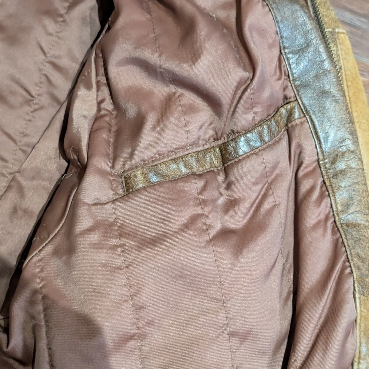 Vintage Oversized 1980s Out of Bounds Distressed Leather Bomber Jacket Size S