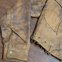 Vintage 1980s B.B. Dakota Cropped Distressed Leather Concho Jacket Size S
