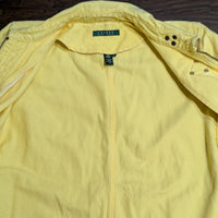 Lauren Ralph Lauren Yellow Cotton Linen Lobster Clasp Jacket Size M
