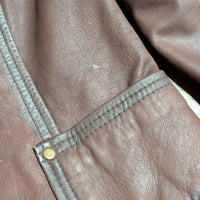 Y2K Arden B Brown Genuine Leather Button Blazer Jacket Size M