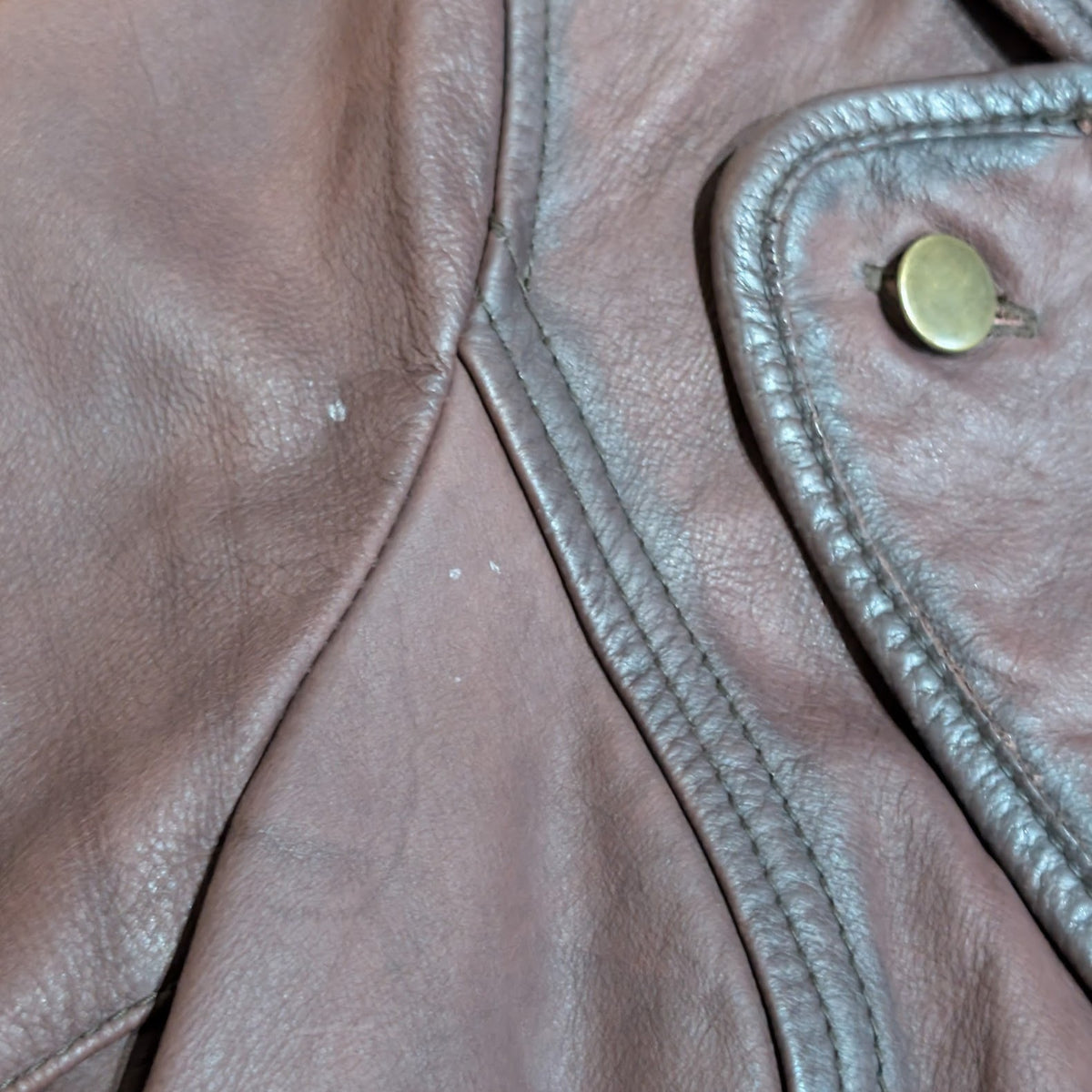 Y2K Arden B Brown Genuine Leather Button Blazer Jacket Size M