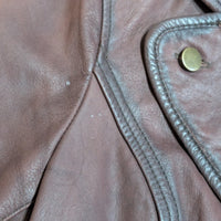 Y2K Arden B Brown Genuine Leather Button Blazer Jacket Size M