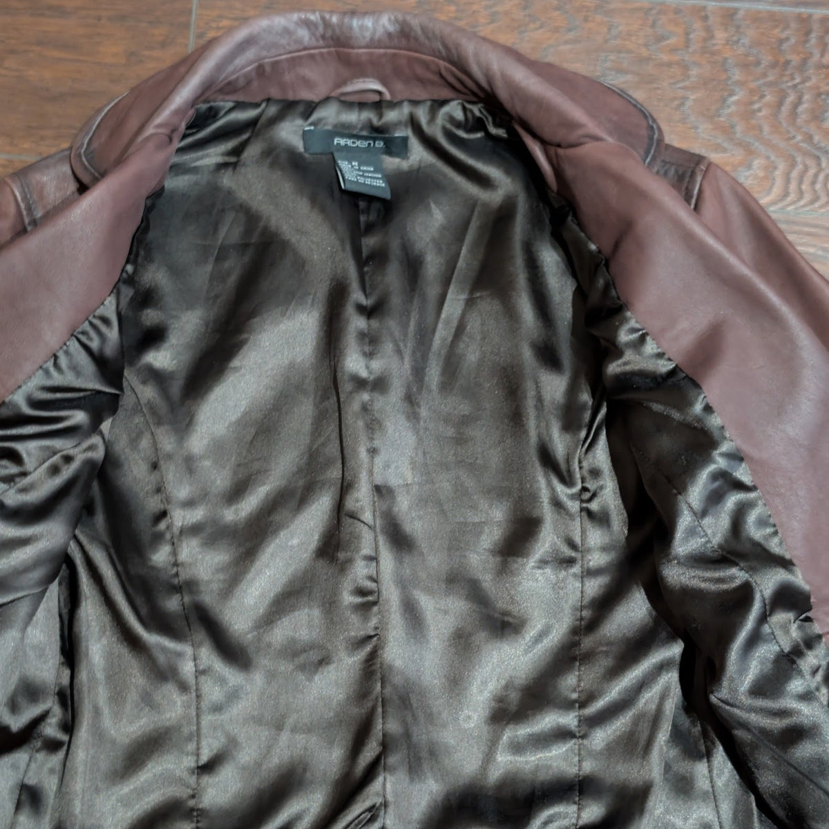 Y2K Arden B Brown Genuine Leather Button Blazer Jacket Size M