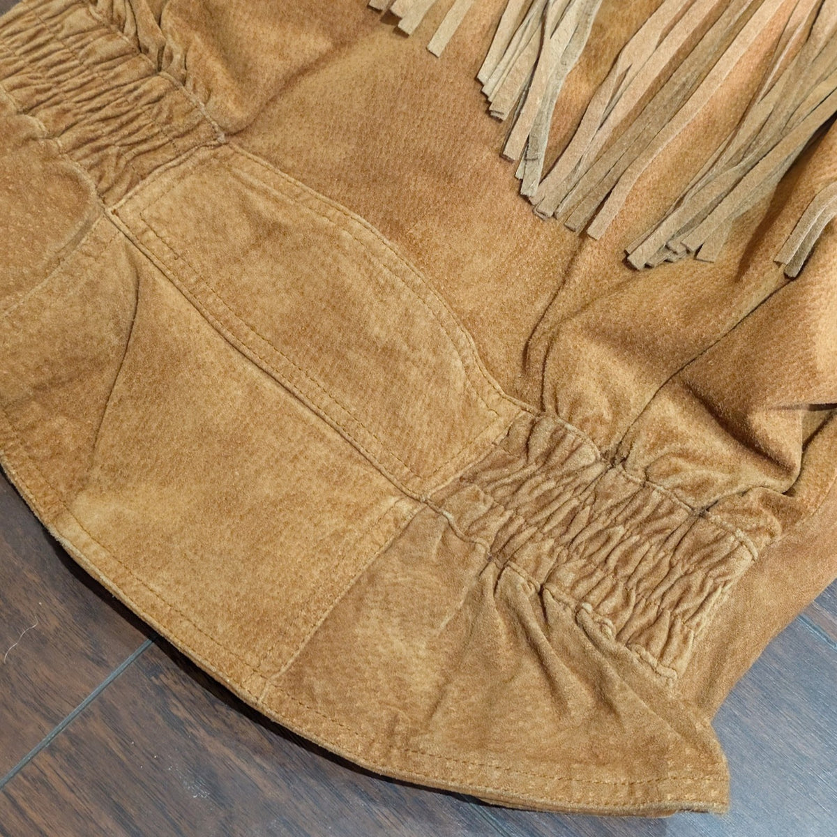 Vintage 1990s Wilsons Leather Brown Genuine Suede Fringe Jacket Size M
