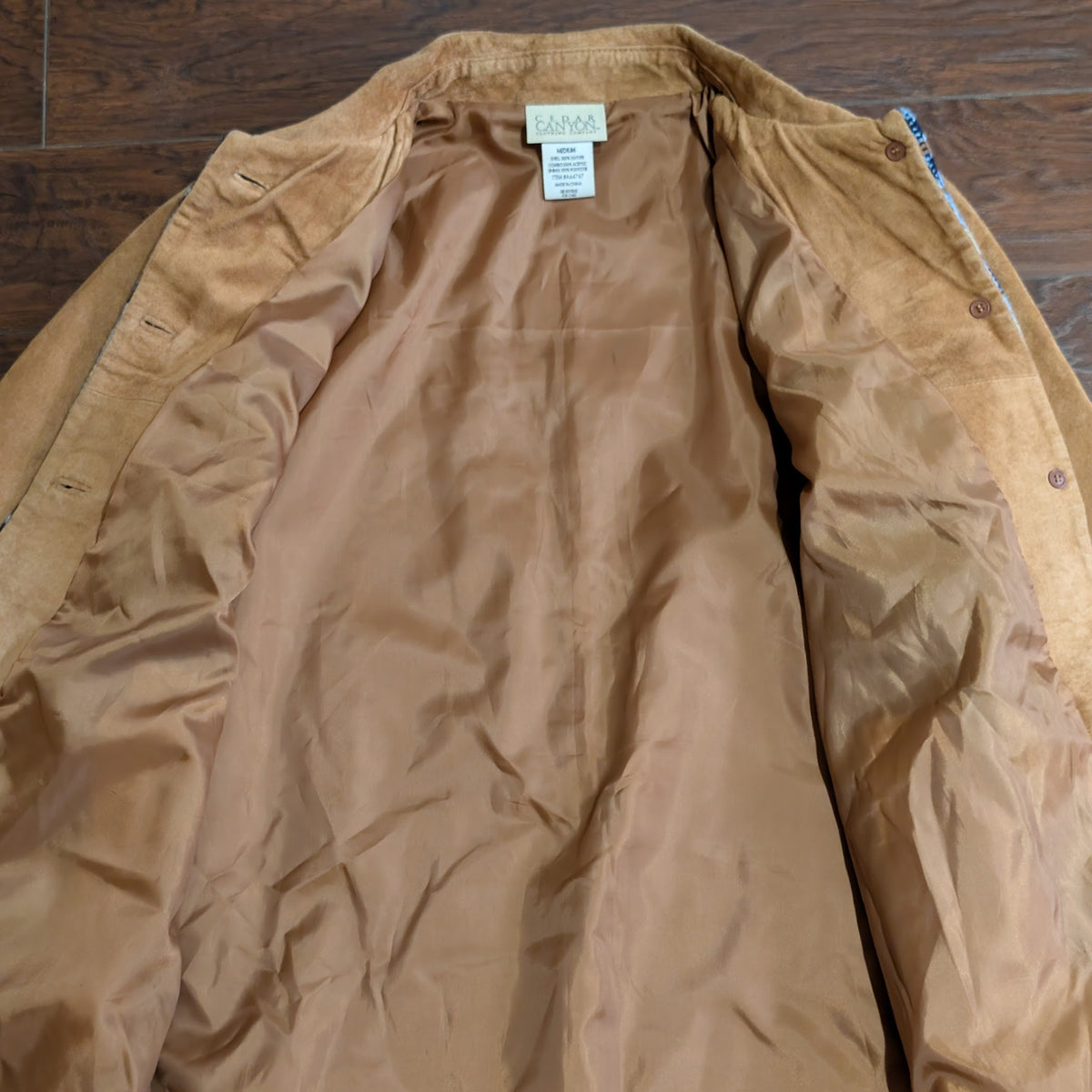 Vintage Cedar Canyon Suede Leather Southwestern Knit Button Jacket Size M