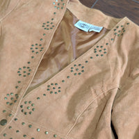 Y2K Vintage Rod's Studded Brown Suede Leather Jacket Size L (Fits M)