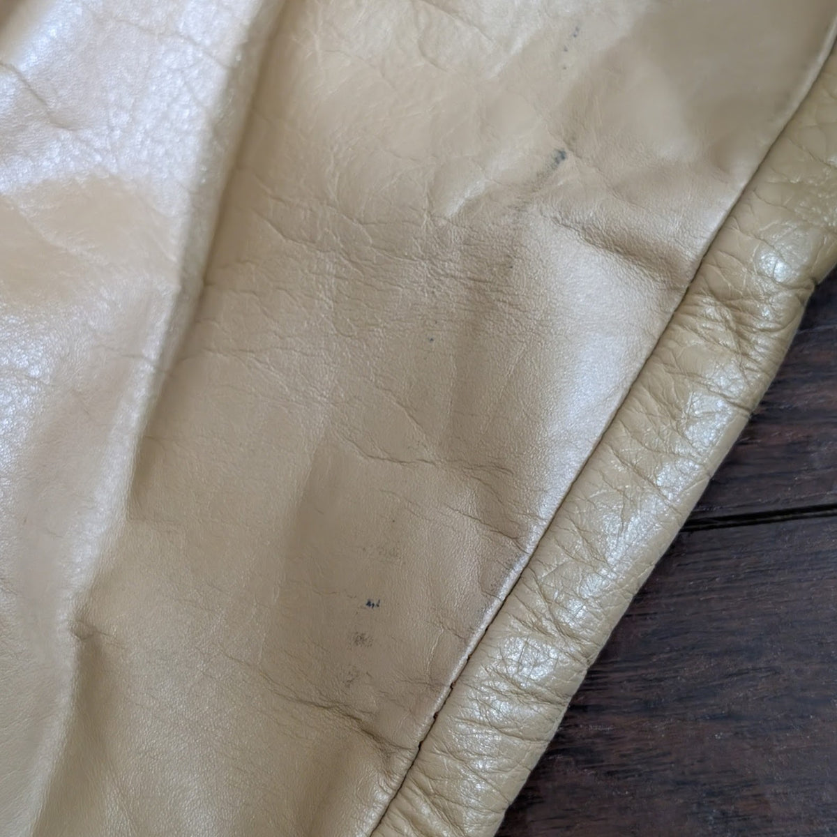 Vintage 1970s NWT Ms Pioneer Deadstock Beige Leather Tie Waist Jacket Size 12 (Fits M)