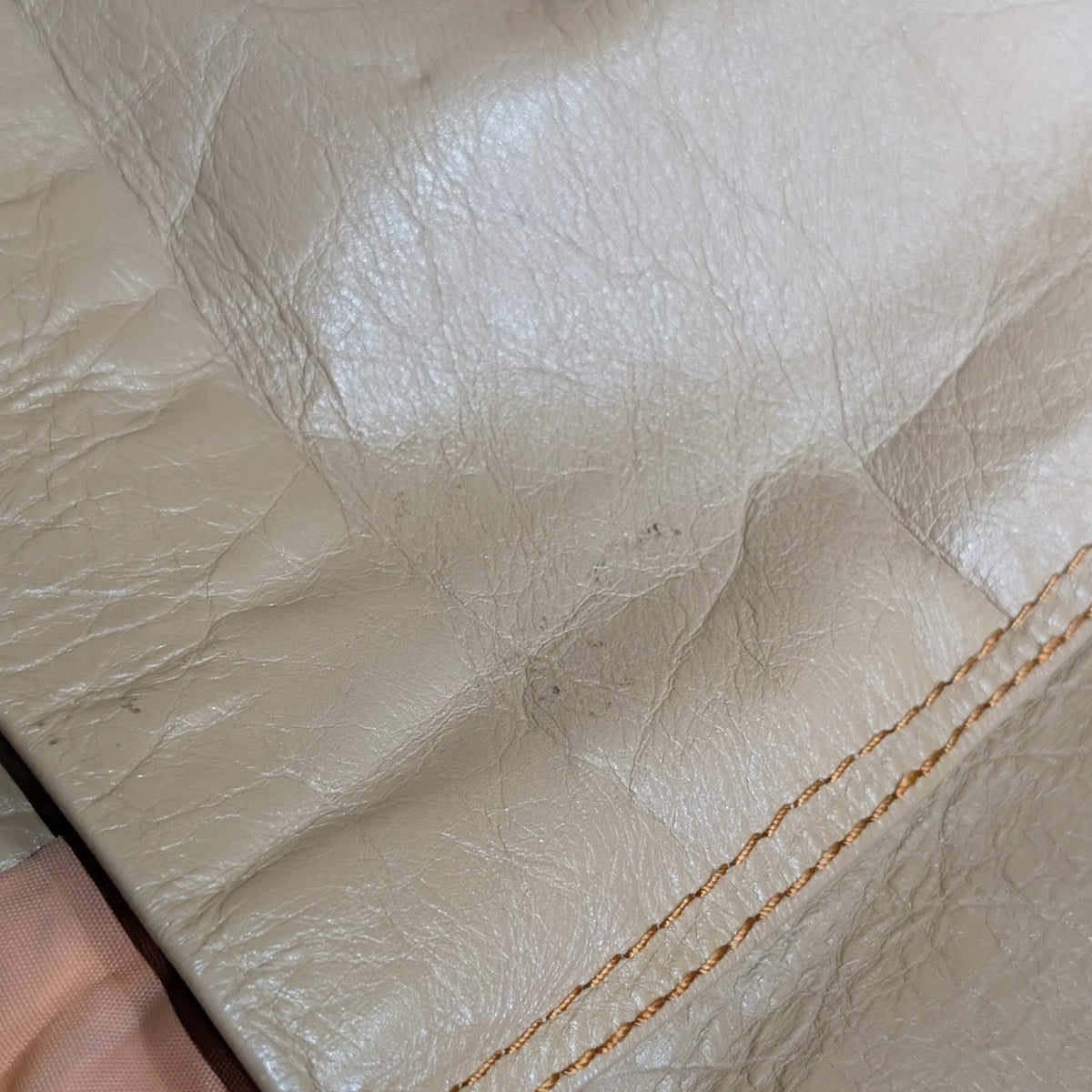 Vintage 1970s NWT Ms Pioneer Deadstock Beige Leather Tie Waist Jacket Size 12 (Fits M)
