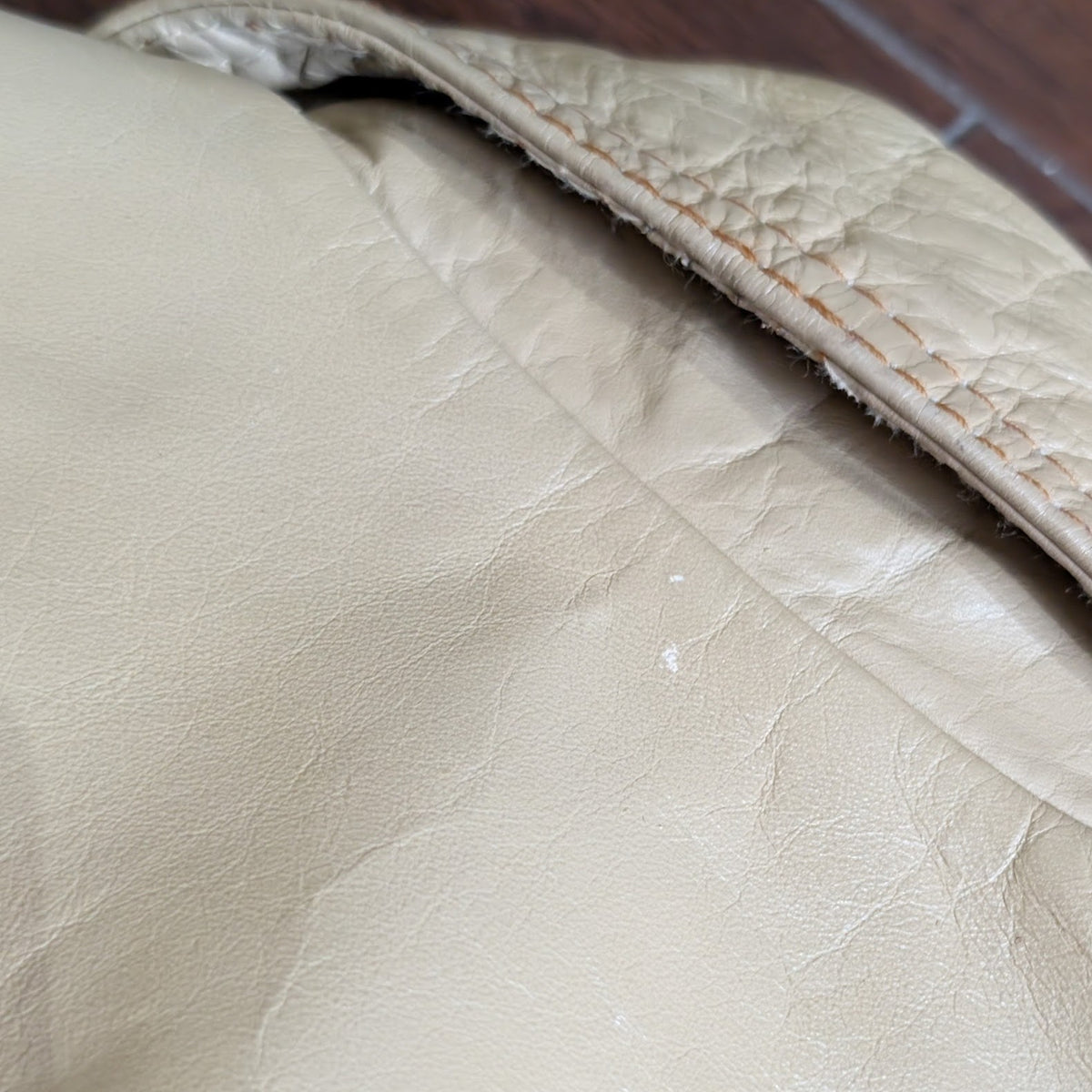 Vintage 1970s NWT Ms Pioneer Deadstock Beige Leather Tie Waist Jacket Size 12 (Fits M)