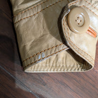 Vintage 1970s NWT Ms Pioneer Deadstock Beige Leather Tie Waist Jacket Size 12 (Fits M)