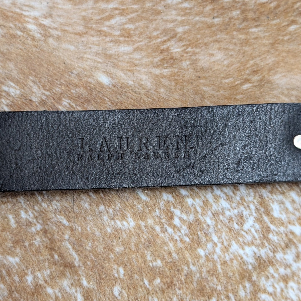 Vintage 1990s Black Leather Ralph Lauren Concho Belt Size XL