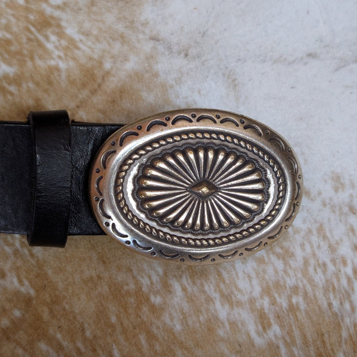 Vintage 1990s Black Leather Ralph Lauren Concho Belt Size XL
