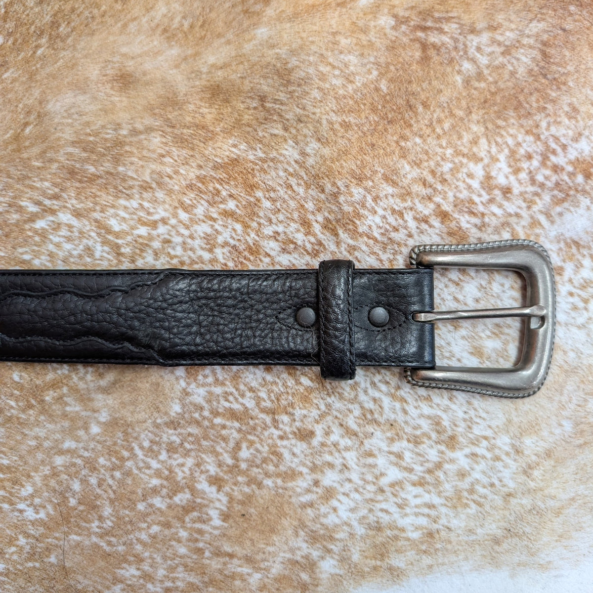 Vintage 1990s Black and Brown Resistol Belt Size 34