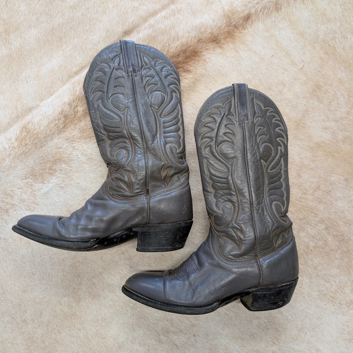 Mens Vintage 1970s Grey Wrangler Cowboy Boots Size 9D