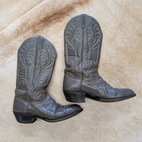 Mens Vintage 1970s Grey Wrangler Cowboy Boots Size 9D