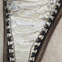 Mens Vintage 1990s Black And White Python Cowboy Boots Size 8.5