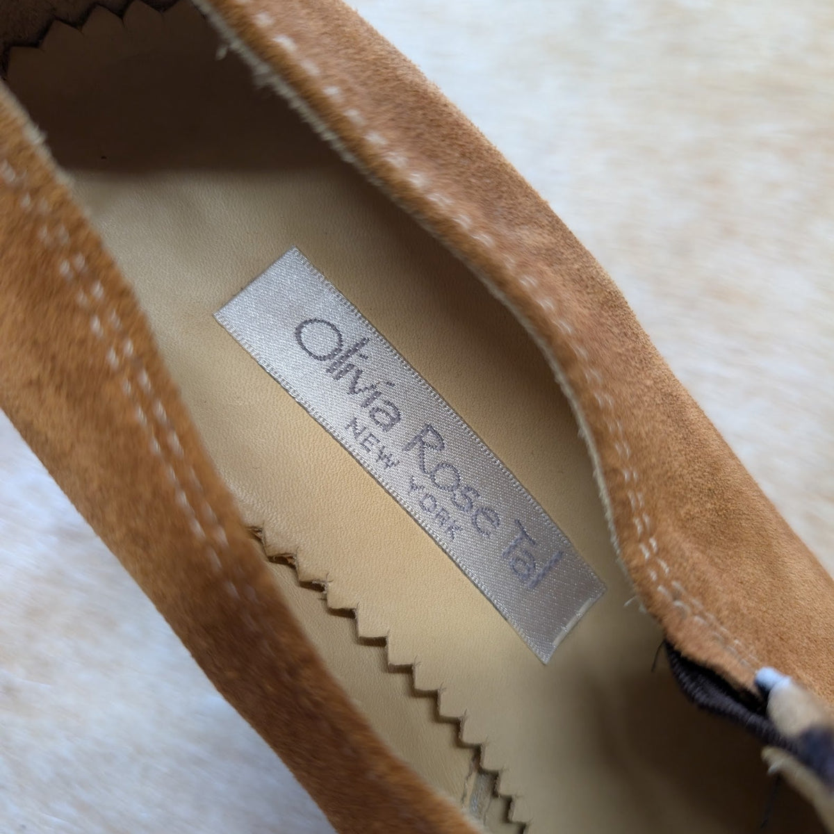 Vintage Olivia Rose Tal Leopard Pony Hair And Suede Kitten Heels Size 8