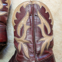Vintage 1970s Oxblood Nocona Cowboy Boots Size 8