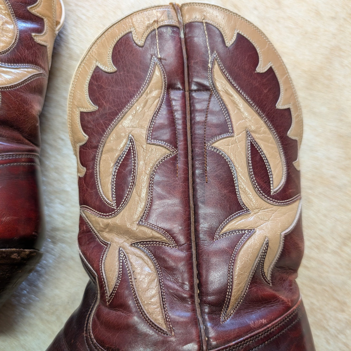 Vintage 1970s Oxblood Nocona Cowboy Boots Size 8