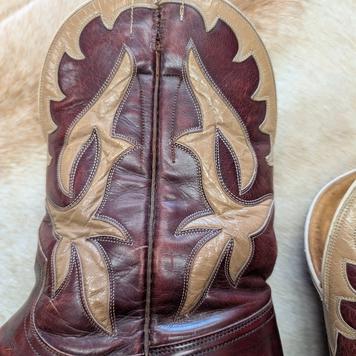Vintage 1970s Oxblood Nocona Cowboy Boots Size 8