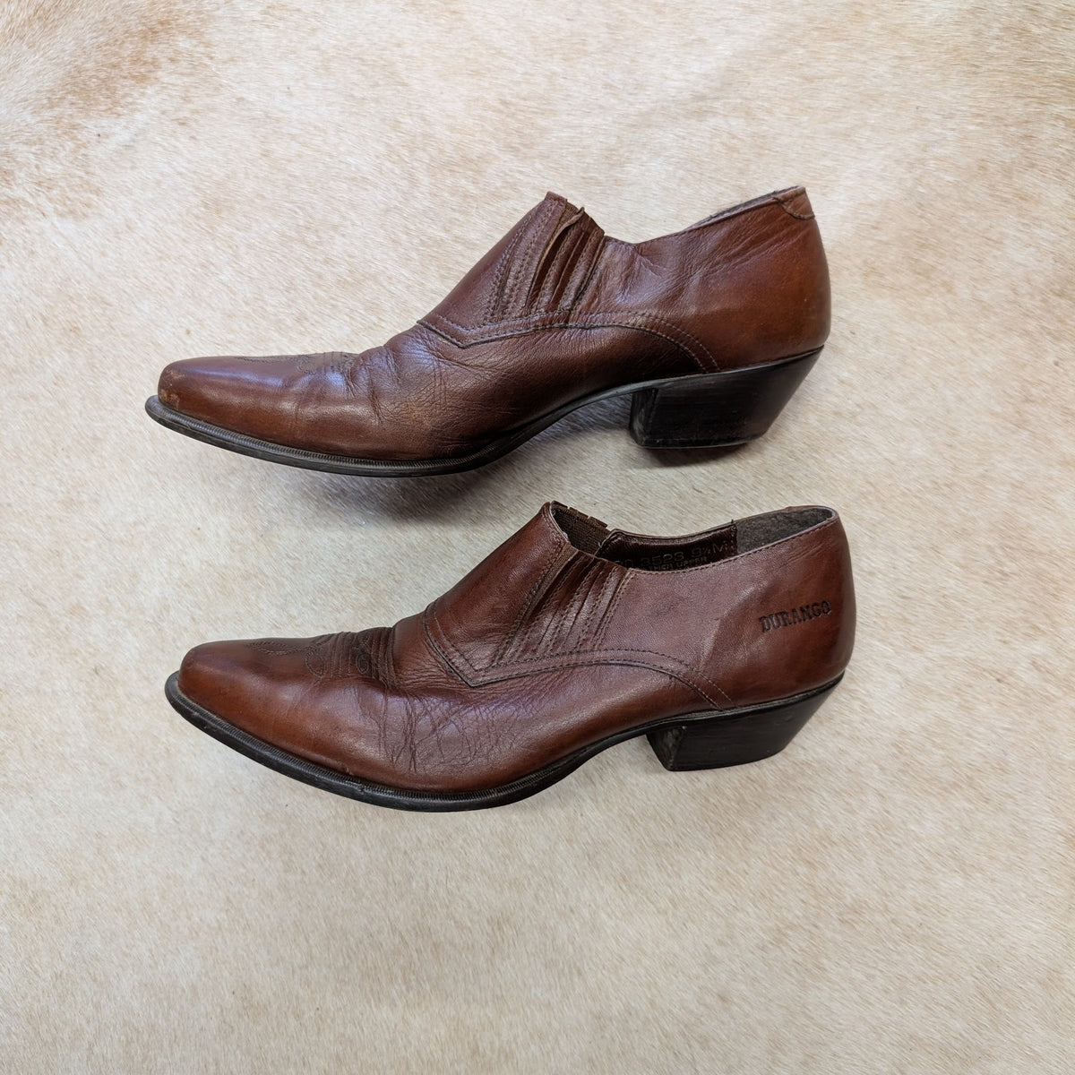 Vintage 1990s Brown Durango Western Cowboy Ankle Booties Size 9.5M