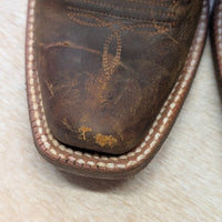 Ariat Brown And Red Bandana Print Square Toe Cowboy Boots Size 7