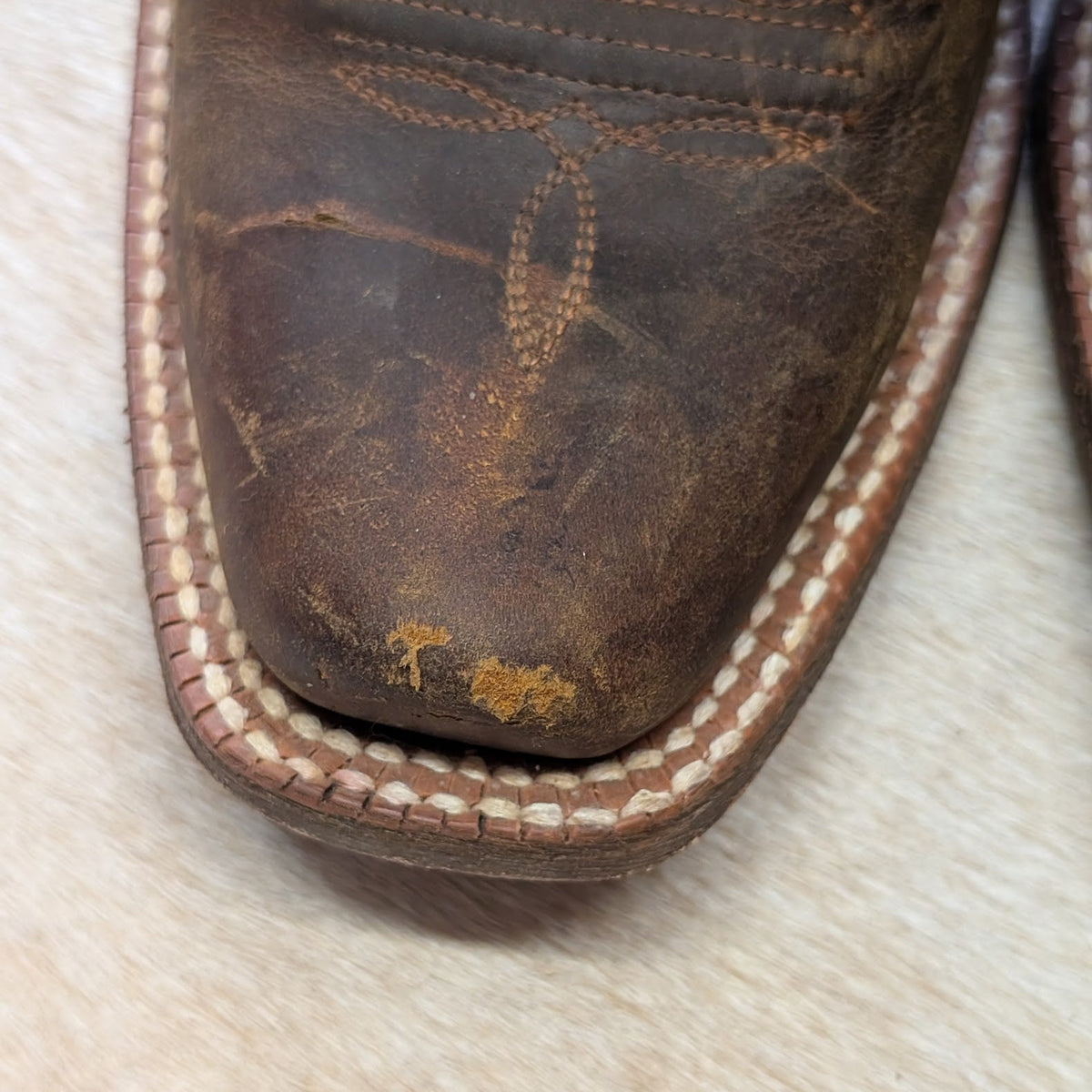 Ariat Brown And Red Bandana Print Square Toe Cowboy Boots Size 7