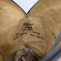 Vintage 1980s Dusty Blue and Black Tony Lama Cowboy Boots Size 8B