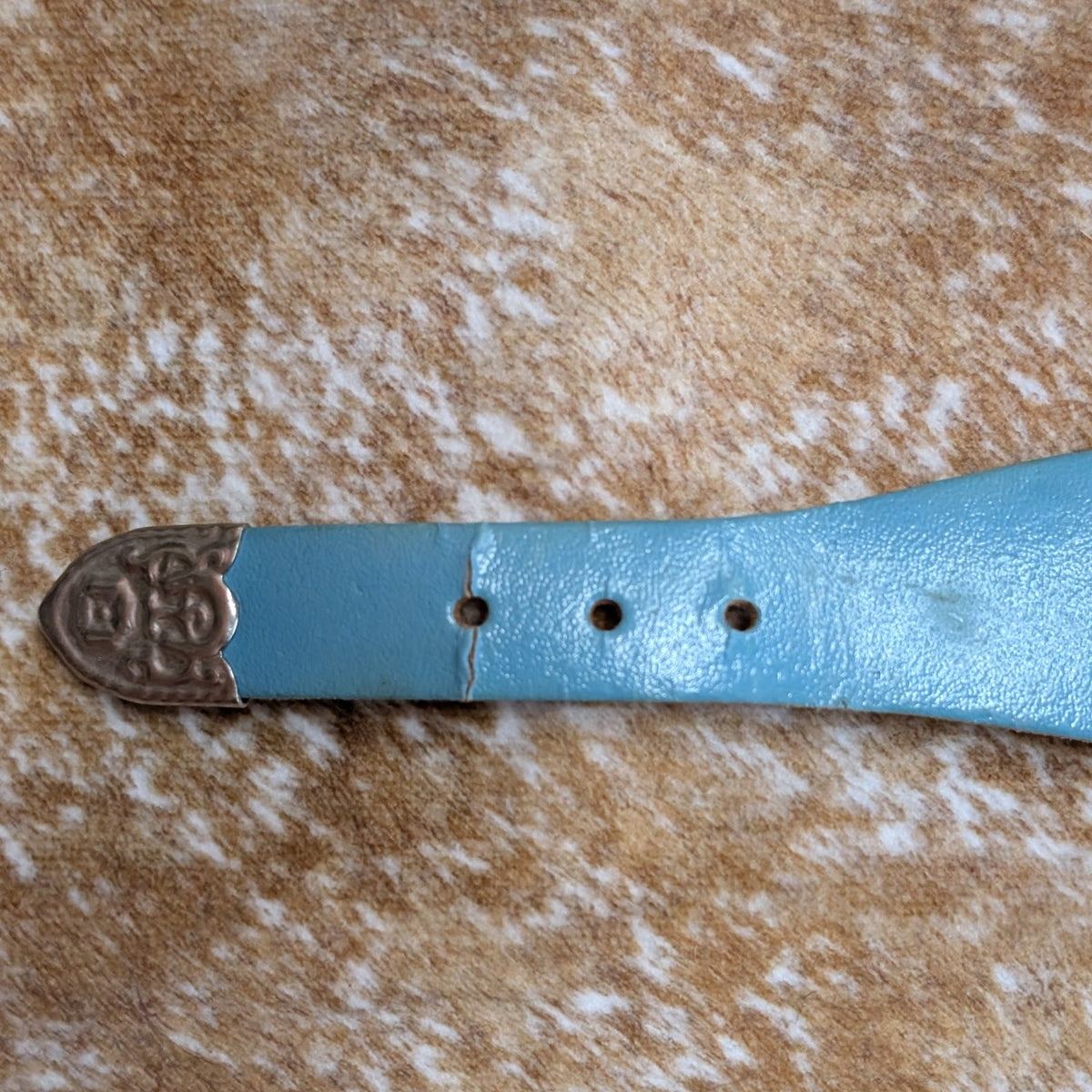Vintage 1980s Turquoise Leather Concho Belt Size 32