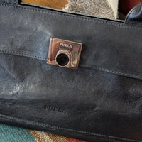 Vintage 1990s Black Leather Furla Bag