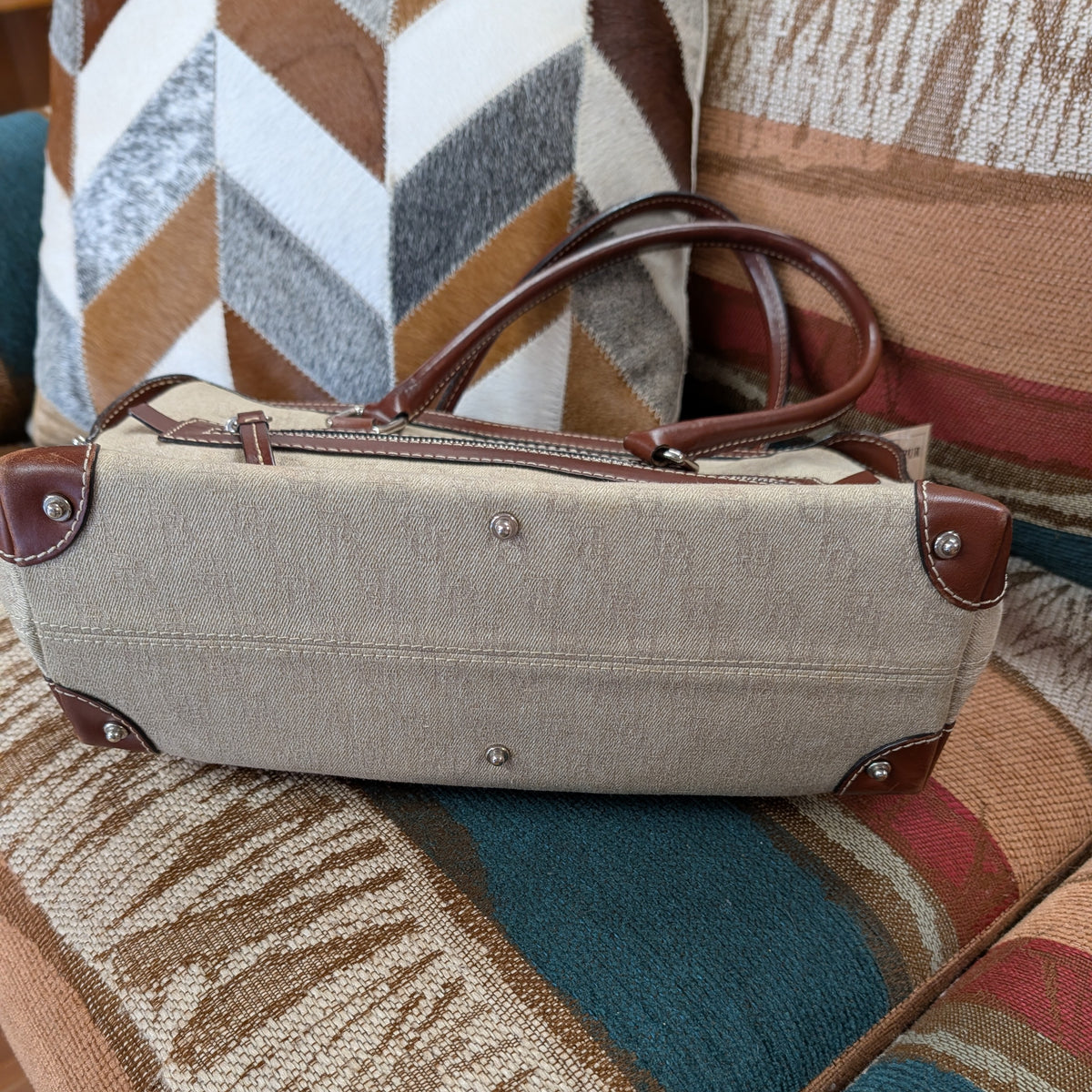 Dooney & Bourke Khaki And Brown Bag